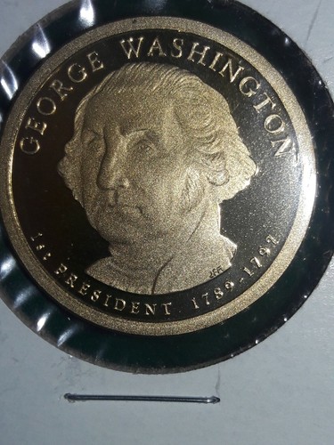 Error George Washington Presidential $1 Dollar Proof Coin Debris Struck IntoCoin - Picture 9 of 10