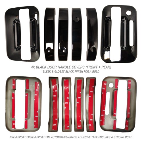 Fit Ford F150 F-150 2004-10 11 12 13 14 4 black Door Handle Cover Keypad w/o PK - Foto 6 di 7