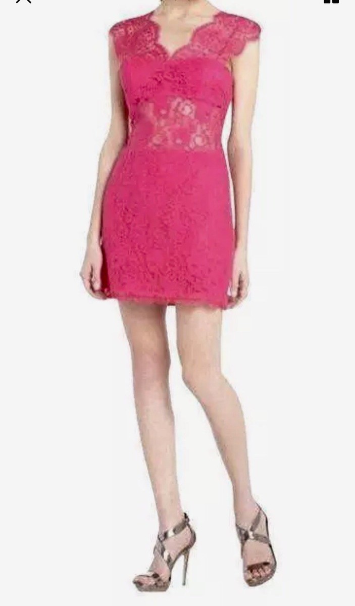 NWT $248 BCBGMAXAZRIA Pink lace dress Size10 | eBay