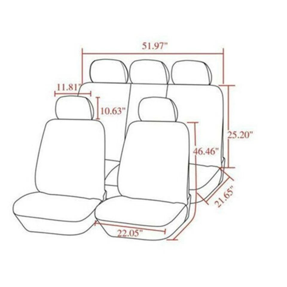 Juego completo de fundas de asiento protectores de cuero accesorios de coche negro para SUV de 5 asientos Foto 2 de 4