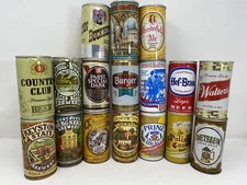 Lot of 17 Empty Vintage Beer Can Various Sizes