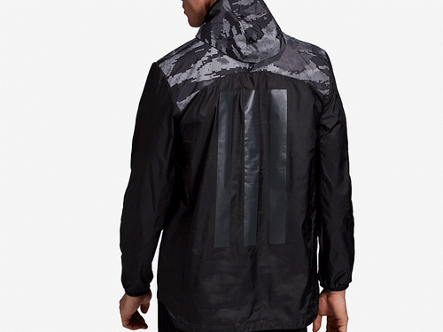 NWT MEN ADIDAS DZ4661 TANGO ADV PISTE WIND BREAKER BLACK /GREY CAMO JACKET $85 - Picture 3 of 3