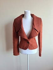 New Valentino Tweed Maroon Blazer Size S