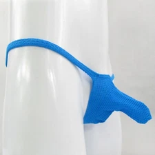 K404 D String Thong Narrow waist Contoured Pouch Bubble Mesh honeycomb net