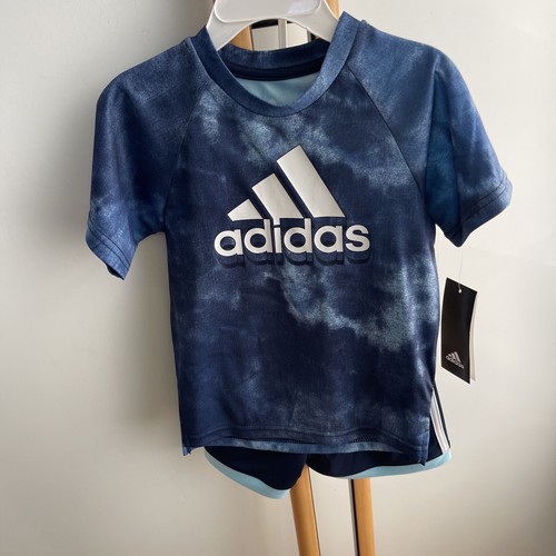 Adidas Shirt Top Shorts Boy's Boy Size 12 Months NWT NEW Set Blue - 第 1/4 張圖片