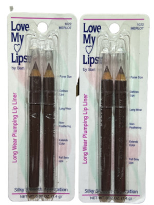  Two (2)Bari Love My Lips Long Wearing  Lip Liner Duo  #1022 Merlot Ships Free!!