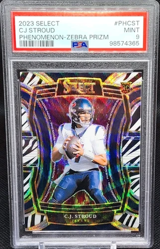 2023 Panini Select CJ Stroud Phenomenon Zebra PSA 9 POP 3 None Higher Texans RC