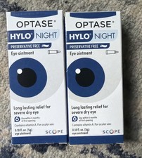 EXP 10/2028 2 Box Optase HYLO NIGHT Eye Ointment 0.18oz 5g Preservative Free 