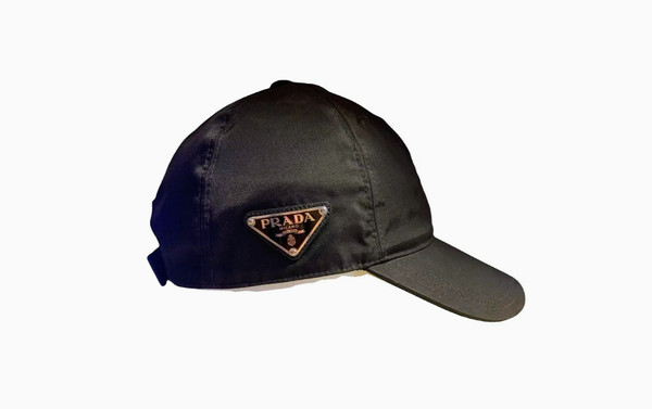 Prada Re-Nylon Baseball Cap Black Hat – Triangle Logo – Authentic – Size M