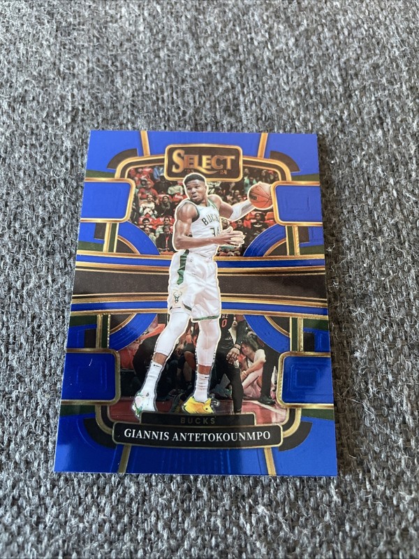 2023-24 Panini Select #60 Giannis Antetokounmpo Blue Prizms Milwaukee Bucks