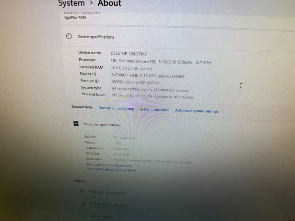 Dell OptiPlex 7090 Desktop Computer 256 GB SSD 16 GB RAM i5-11500 Windows 11 Pro - Image 3 of 4