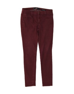 Hollister Damen Skinny-Jeans niedriger Bund US 5 Small W27 L28 burgunderrot AU02