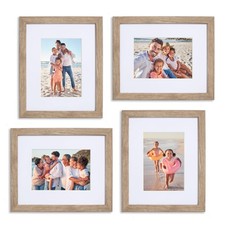 4 Piece Gallery Wall Frame Set, 8x10 Inch, Light Natural