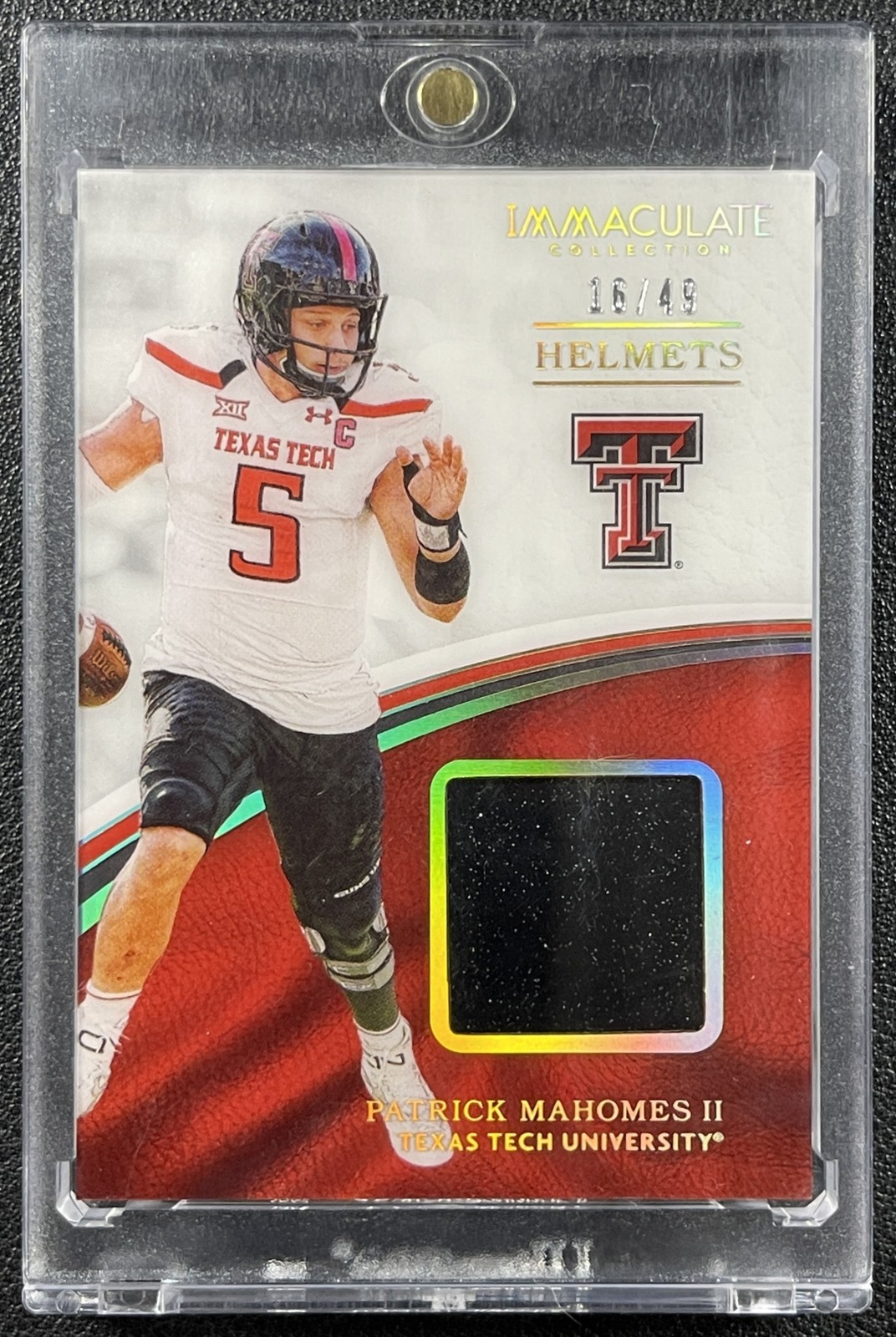 Patrick Mahomes Panini Immaculate Collegiate Immaculate Helmet #15 Base