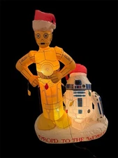 Star Wars R2-D2 C3PO Christmas Holiday Droid the World Inflatable Blow Up Flawed
