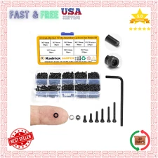 660pcs Metric Screw Assortment, Black Zinc Hex Socket Head, Cap Screws, Nuts Set