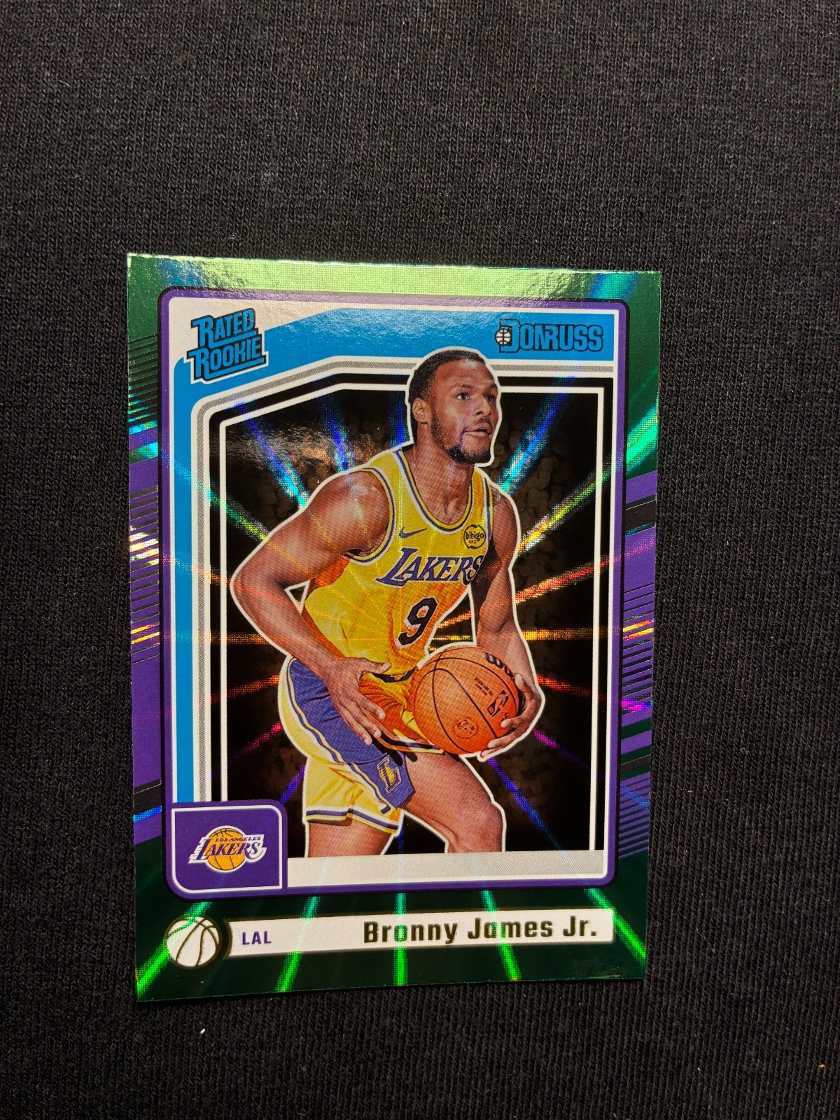 2024-25 Panini Donruss - Rated Rookie Bronny James #243 Holo Green Laser (RC)