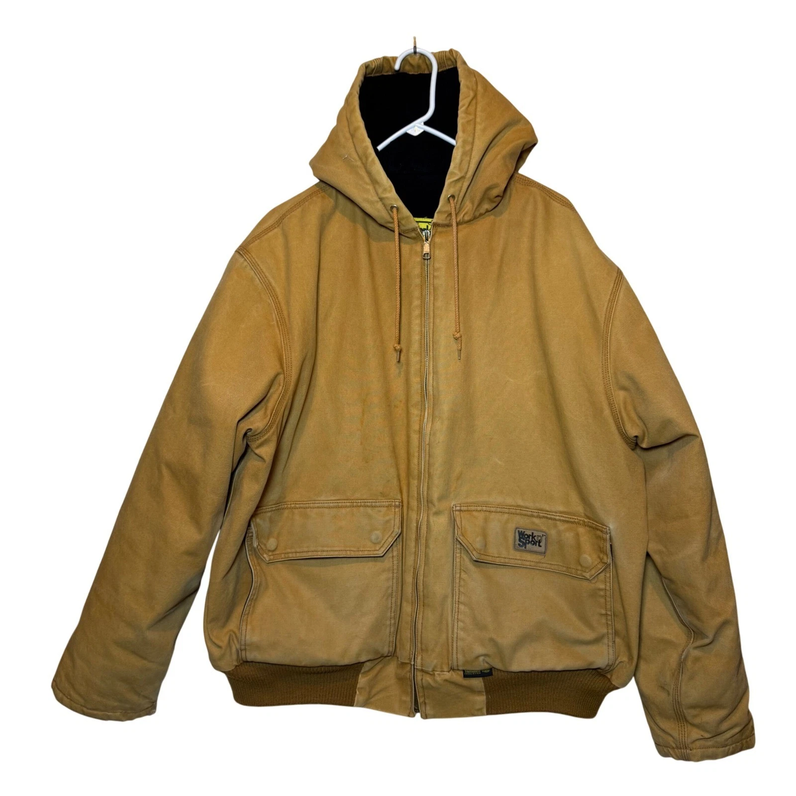 Work n Sport Work Chore Camp Jacket Coat Hooded Canvas XLarge Farm Winter