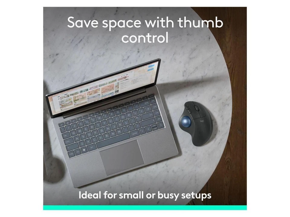 Logitech ERGO M575s Black + Blue Ball Wireless TrackBall Wireless Trackball - Image 3 of 4