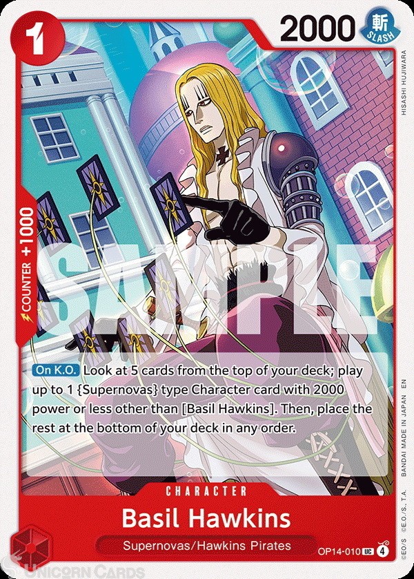 OP14-010 Basil Hawkins : Uncommon English One Piece TCG Card : OP14: The Azure S