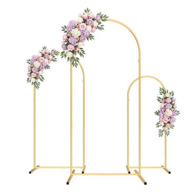 Wedding Arch Backdrop Stand Set of 3 (6FT, 5FT, 4FT) - Stable Freestanding Go...