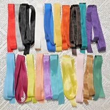 Vintage Seam Binding  Ribbon 20 Different Colors 20 Total Yds Woven Edge Rayon
