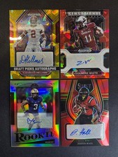 (4) Prizm Draft Gold Ice DeMarcco Hellams Auto White Select Justin Hall Molden