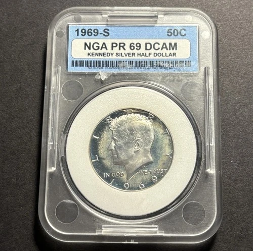 1969-S 40% Silver Kennedy Half Dollar Proof — NGA PR69 DCAM