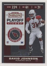 2019 Panini Contenders Season Ticket Playoff Ticket /175 David Johnson #93 a2e