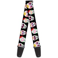 Guitar Strap - Staggered Sugar Skulls Black/Multi Color (Us Import) ACC NEU