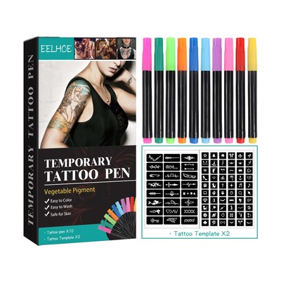 Temporary Tattoo Pen Set Removable Temporary Tattoo Marker Pen for