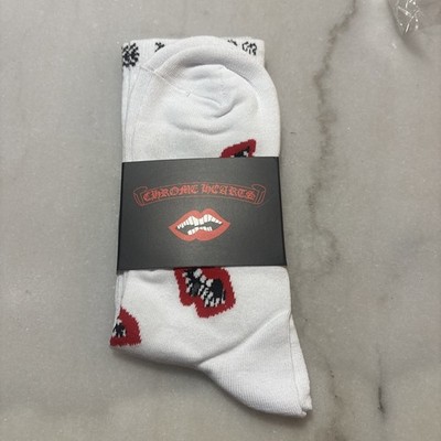 Chrome Hearts Chomper Socks one pair, Size Large white