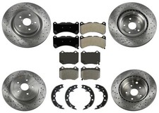 Drilled Front Rear Disc Brake Rotors Brake Pads Fits Subaru Wrx Sti 2018-2021