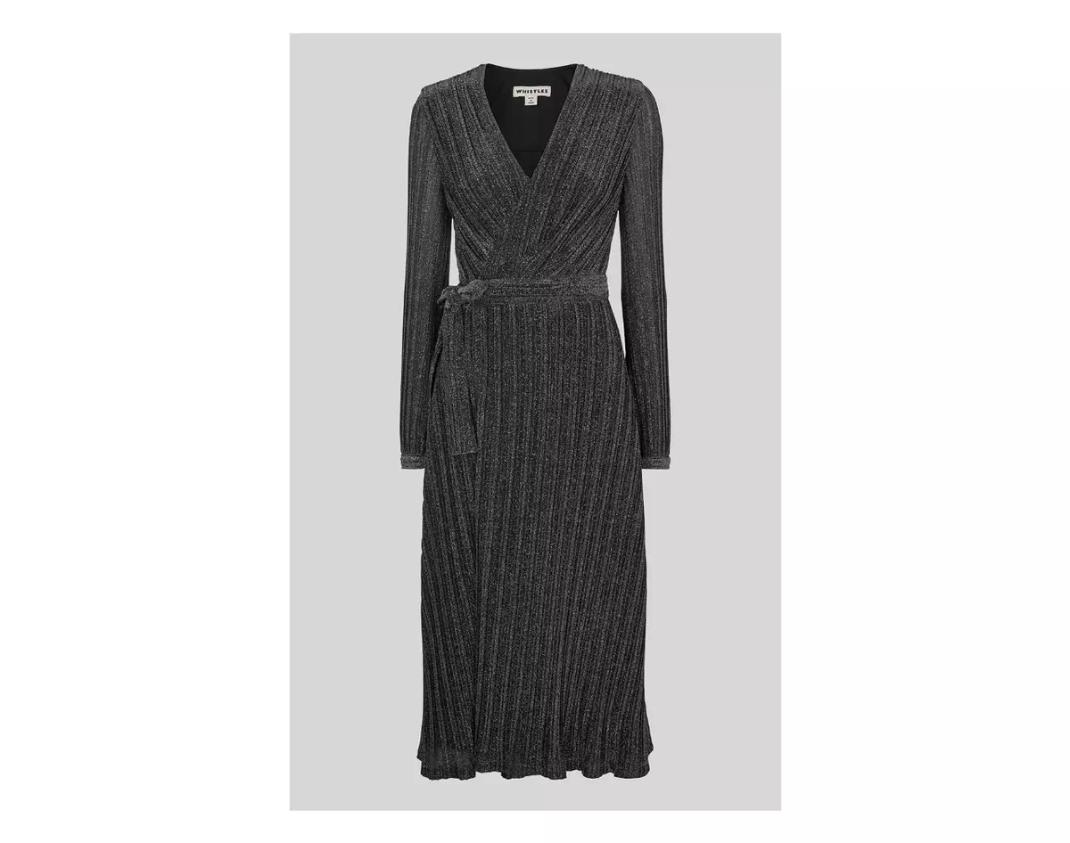Whistles maia sparkle wrap clearance dress