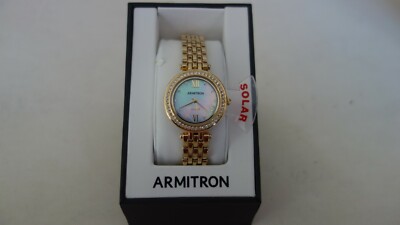 Armitron 75/5623MPGP Women's Solar Crystal Swarovski Watch for