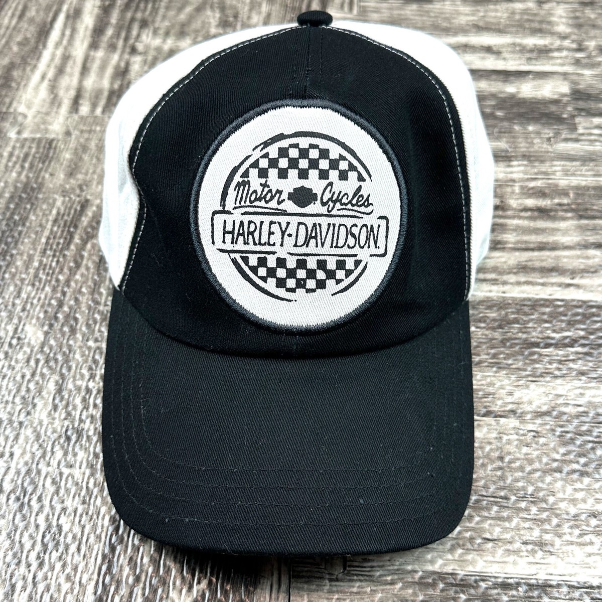 Harley Davidson Motorcycles Black and White Baseball Cap Fitted
