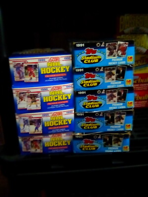 Huge Bulk Lot of 108 Unopened Old Vintage NHL Hockey Cards in 8 Wax Packs NEW