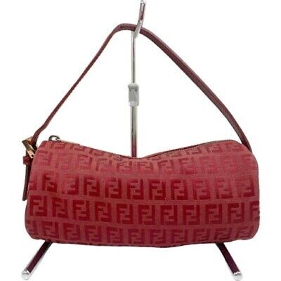 Fendi 2241-7N0016 019 Zucchino Mini Pouch FF Cylindrical Red Fendi 2241-7N0016 019 Zucchino Mini Pouch FF Cylindrical Red