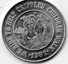 Mardi Gras Doubloon: Jerusalem Temple A.A.O.N.M.S. 1981 Aluminum