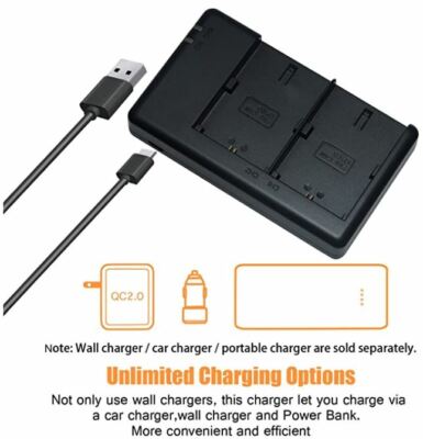 DSTE Replacement for 2X LP-E6 + Rapid Dual Charger with Micro USB Cable Compatib