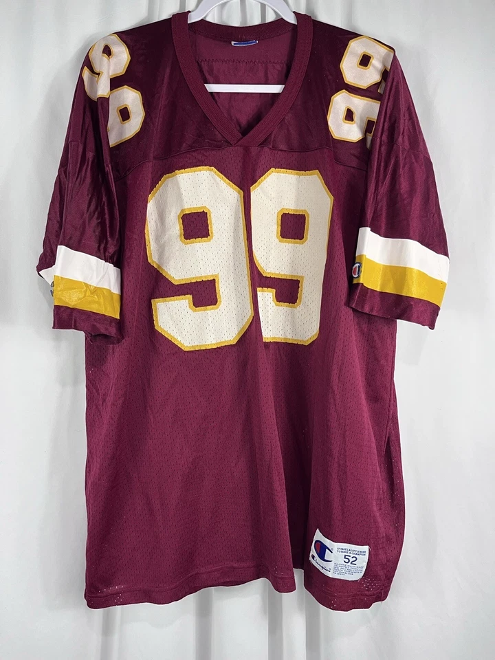 ВИНТАЖНАЯ ФУТБОЛКА ЧЕМПИОНА ВАШИНГТОН РЕДСКИНС NFL СИНИЕ ПОЛОСЫ ДЖОН КЭРРОЛЛ U - Изображение 2 из 4