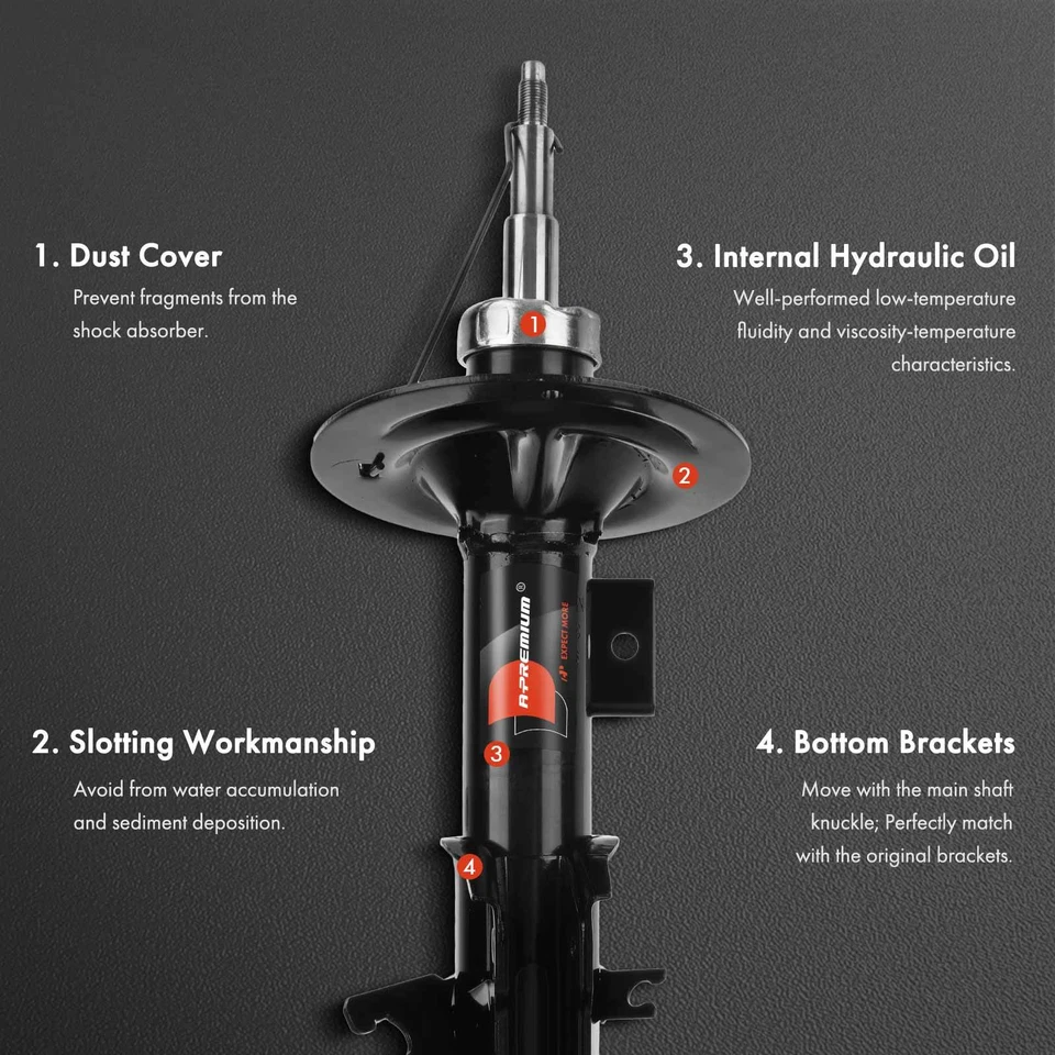 Pair 2 Front Left & Right Shock Struts Absorber for Volvo S40 V40 2001-2004 1.9L - Image 3 of 4