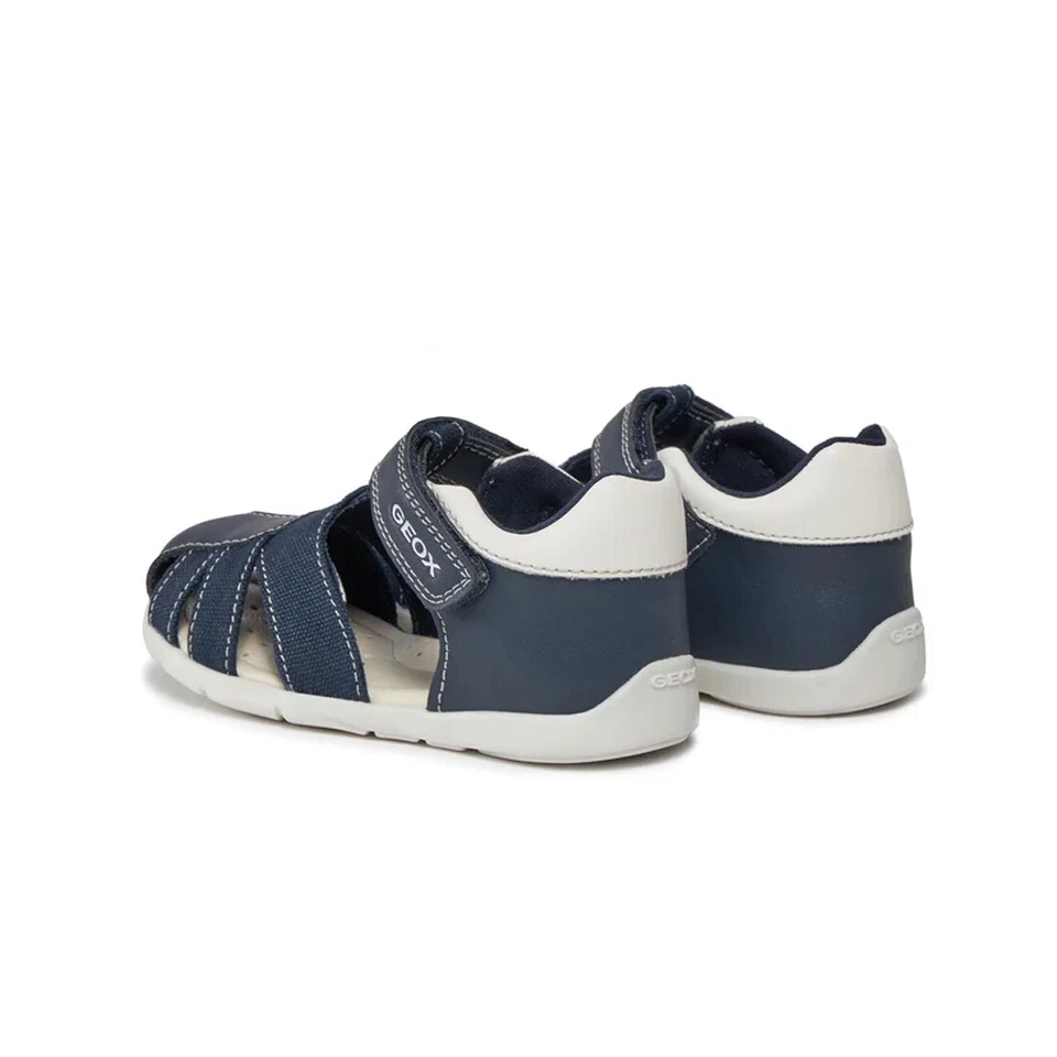 Geox Baby First Steps Spider Canvas Sandals Lightweight Children Blue - Image 3 of 4