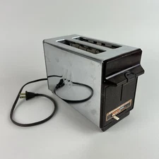 Vintage Toastmaster Pastry Toaster 2 Slice Model B705B Chrome & Brown WORKS