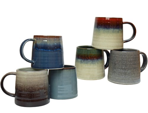Große 2 Kaffeetassen Mojave Glasur Teetasse Steingut Teetasse Handarbeit Weihnachtsgeschenk Tassen - Bild 2 von 11