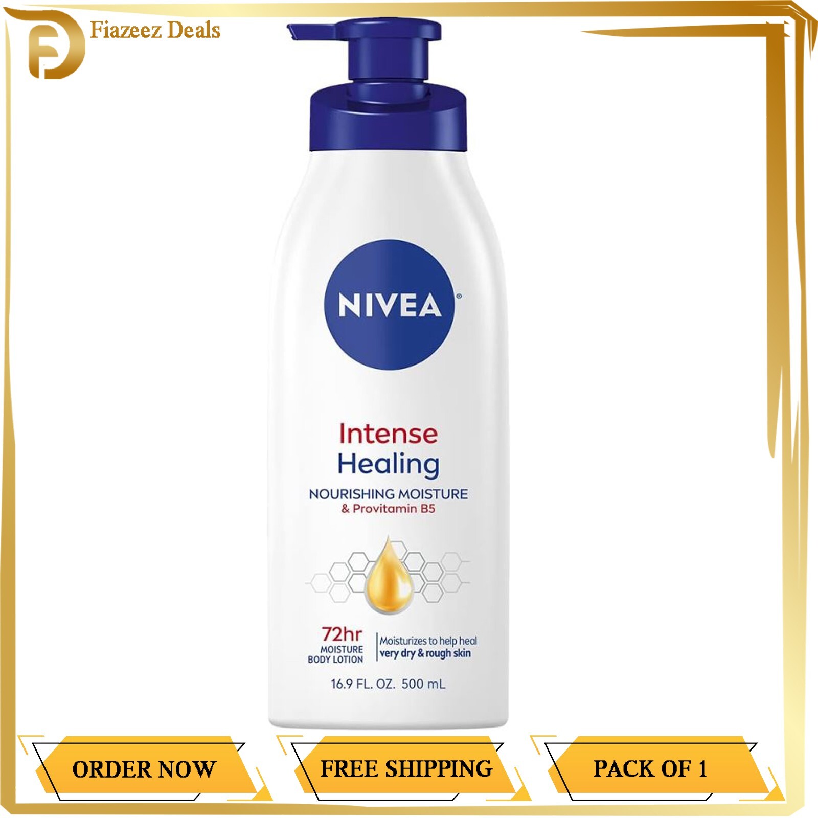 NIVEA Intense Healing Body Lotion 72 Hr Moisture for Dry to Very Dry Skin 16.9oz