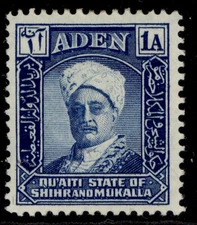 ADEN - Qu'aiti GVI SG3, 1a blue, M MINT.