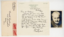 George Cleveland 1950 Hand Written Letter, Signed Photo Autograph Lassie Actor