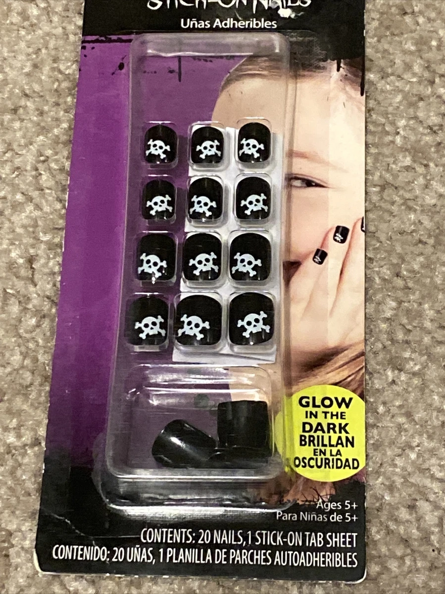 glow in the dark stick on nails