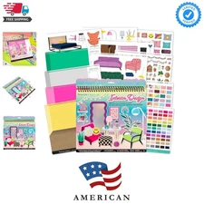 Interior Design Sticker Stylist Set, Includes 20 Style Boards, 14 Sticker She...